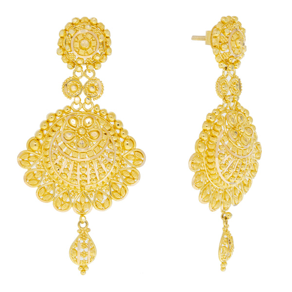 22K Yellow Gold Jewelry Set (117gm) | 


The detailed filigree work used to create this stunning 22k Indian gold necklace and earring s...