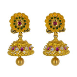 An image showing the 22K gold drop earrings from Virani Jewelers. | Fall in love with the unmatched quality of this 22K gold necklace from Virani Jewelers.

Set incl...