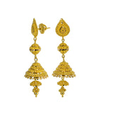 An image of the side of the 22K gold drop earrings from Virani Jewelers. | Complete your formal attire with this elegant 22K gold necklace from Virani Jewelers!

Set includ...