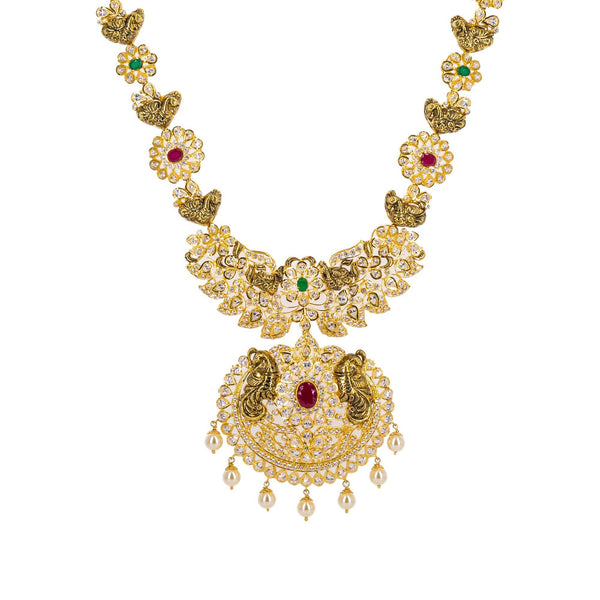 22K Yellow Gold Long Necklace W/ Rubies, Emeralds, CZ, Pearls & Antique Gold Peacock Accents - Virani Jewelers | 


Let your jewelry speak before you do with unique designs and the most precious gemstones like ...