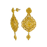 An image showing the post on the matching 22K gold earrings from Virani Jewelers. | Show the world how classy and elegant you can be with this gorgeous 22K antique gold long necklac...