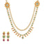 An image of the 22K gold necklace set with gemstone embellishments from Virani Jewelers.