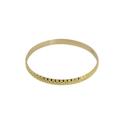 22K Yellow Gold Bangles, Set of 6 W/ Industrial Laser Drill Mark Details, Size 2.4 - Virani Jewelers