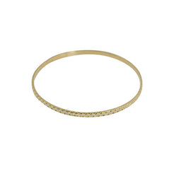 22K Multi Tone Gold Bangles, Set of 6 W/ White Gold Circle Textured Design, Size 2.7 - Virani Jewelers