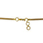 A close-up image of the clasp on a 22K gold necklace from Virani Jewelers