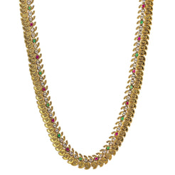 An image of an ornate Indian necklace with beautiful Laxmi accents from Virani Jewelers