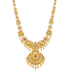 22K Yellow Gold & Multi-Stone Long Temple Necklace (86.4)
