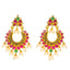 22K Yellow Gold Antique Guttapusalu Necklace and Earrings Set W/ Emeralds, Pearls, CZ, Rubies & Round Pendant - Virani Jewelers
