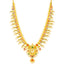 22K Yellow Gold Guttapusalu Necklace and Earrings Set W/ Emeralds, Pearls, CZ, Rubies & Peacock Accents - Virani Jewelers