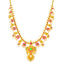 22K Yellow Gold Antique Guttapusalu Necklace and Earrings Set W/ Emeralds, Pearls, CZ, Rubies & Flower Accents - Virani Jewelers