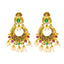 22K Yellow Gold Antique Guttapusalu Necklace and Earrings Set W/ Emeralds, Pearls, CZ, Rubies & Peacock Accents - Virani Jewelers
