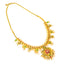 22K Yellow Gold Antique Guttapusalu Necklace and Earrings Set W/ Emeralds, Pearls, CZ, Rubies & Peacock Accents - Virani Jewelers