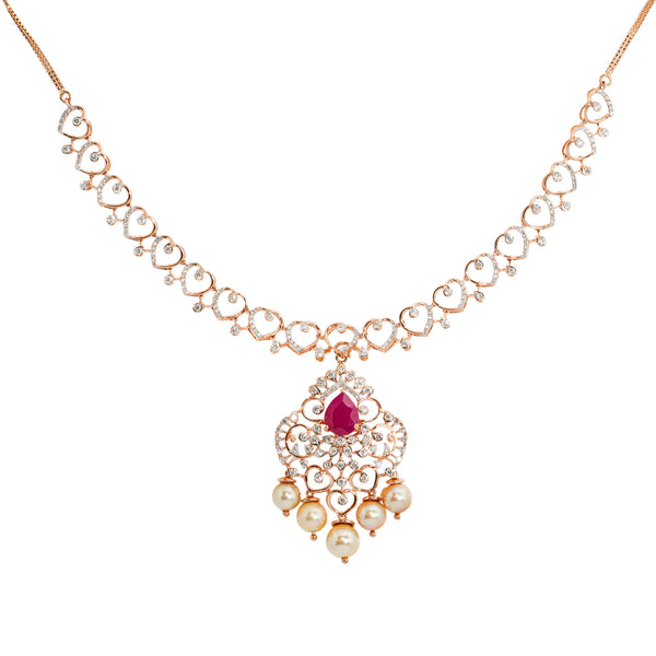 18K Rose Gold NecklaceSet w/ 2.93ct Diamonds, Pearls, & Gems(33.5gm) | 


The feminine design and style of this 18k gold and diamond necklace will flatter the neck of a...