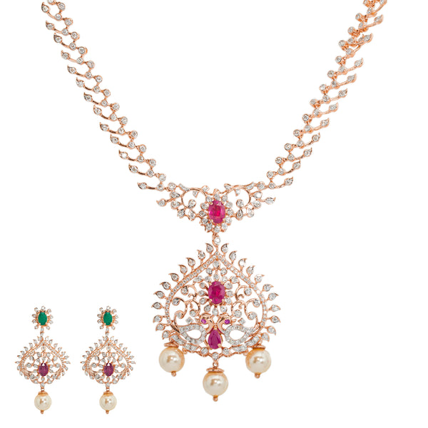 18K Rose Gold Necklace Set w/ 4.42ct Diamonds & Gems (52.9gm) | 


Adorn your neck with one of the finest sets of diamonds and gemstones Virani Jewelers has to o...