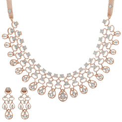 18K Rose Gold Necklace Set w/ 2.24ct Diamonds (58.9gm)