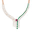 18K Rose Gold Necklace Set w/ 1.38ct Diamonds & Gems (55gm)