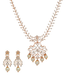 18K Rose Gold Necklace Set w/ 3.50ct Diamonds & Gems (30.6gm)