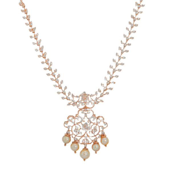 18K Rose Gold Necklace Set w/ 3.50ct Diamonds & Gems (30.6gm) | 


The spectacular assortment of diamonds and pearls used to create this Indian gold jewelry set ...
