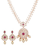 18K Rose Gold Necklace Set w/ 3.50ct Diamonds & Rubies (43.8gm) | 


The ruby center of this 18k rose gold and diamond necklace set brings a vibrant appeal to the ...
