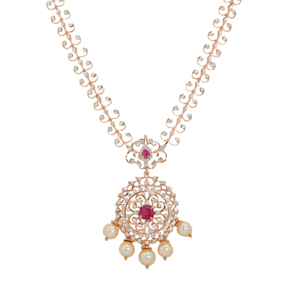 18K Rose Gold Necklace Set w/ 3.50ct Diamonds & Rubies (43.8gm) | 


The ruby center of this 18k rose gold and diamond necklace set brings a vibrant appeal to the ...