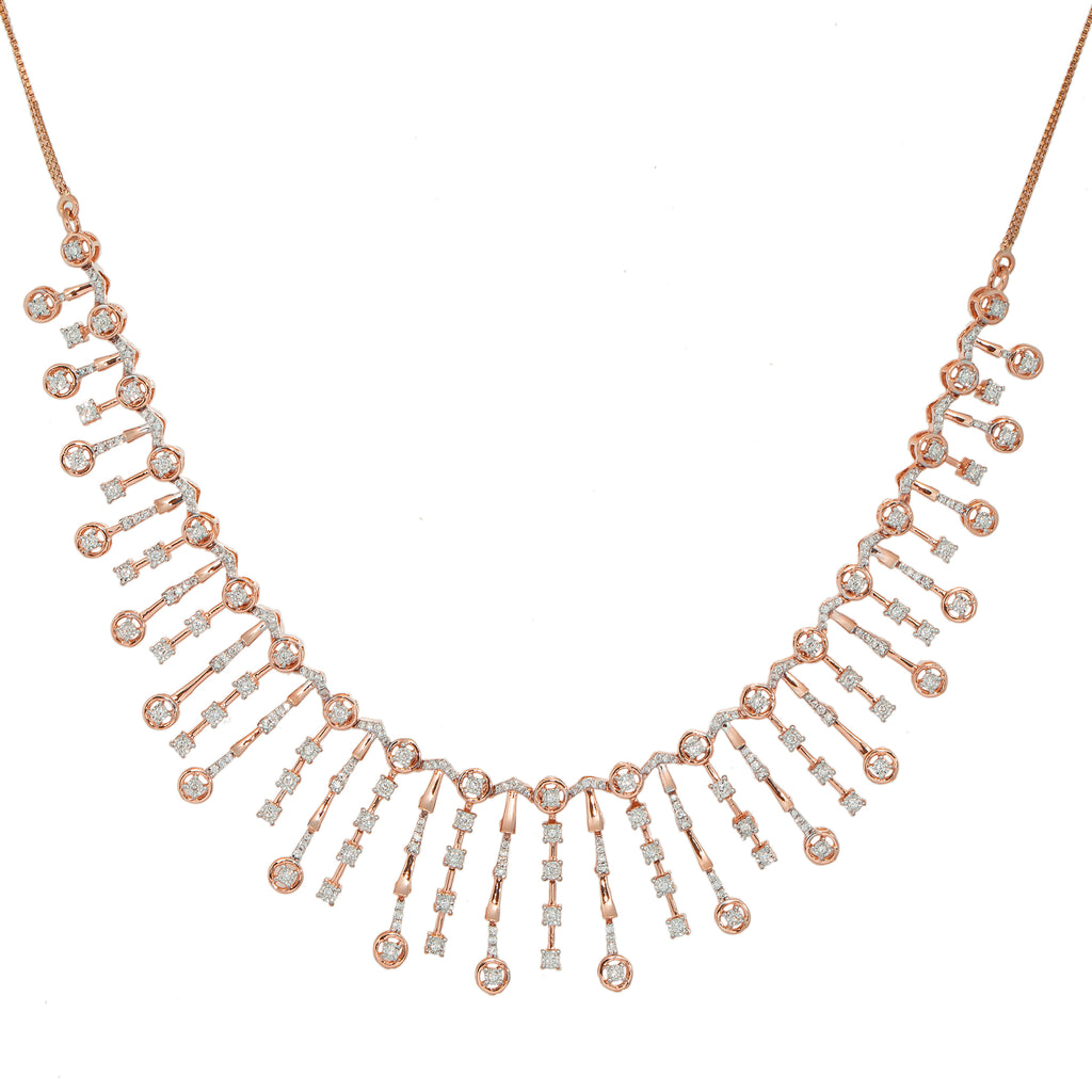 18K Rose Gold Necklace w/ 1.03ct Diamonds (23.4gm) | 


This beautiful 22k rose gold and diamond necklace has a simple design that can pair well with ...
