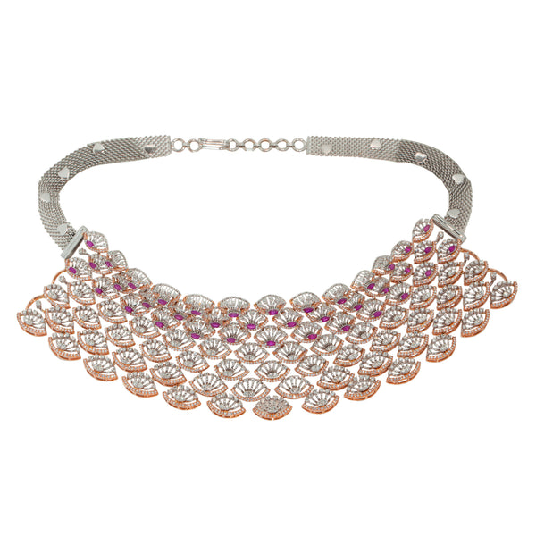 18K Rose Gold Necklace w/ 8.30ct Diamonds & Rubies (82.3gm) | 


This elaborate 18k rose gold choker necklace is full of glitz and glam. The delicately placed ...