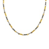 22K Multi Tone Gold Chain W/ Rounded Bead Chain & Glass Blast Bead Accents - Virani Jewelers |  22K Multi Tone Gold Chain W/ Rounded Bead Chain & Glass Blast Bead Accents for women. This u...