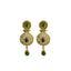 22K Yellow Gold Necklace & Earrings Set W/ Kundan & Matte Finish Details on Ornate Beaded Chain - Virani Jewelers