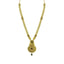 22K Yellow Gold Necklace & Earrings Set W/ Kundan & Matte Finish Details on Ornate Beaded Chain - Virani Jewelers