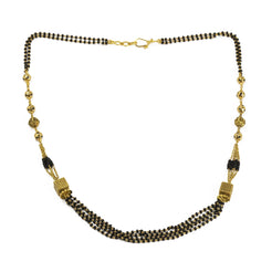 22K Yellow Gold Mangalsutra Chain W/ Hollow Cube Side Pendants - Virani Jewelers