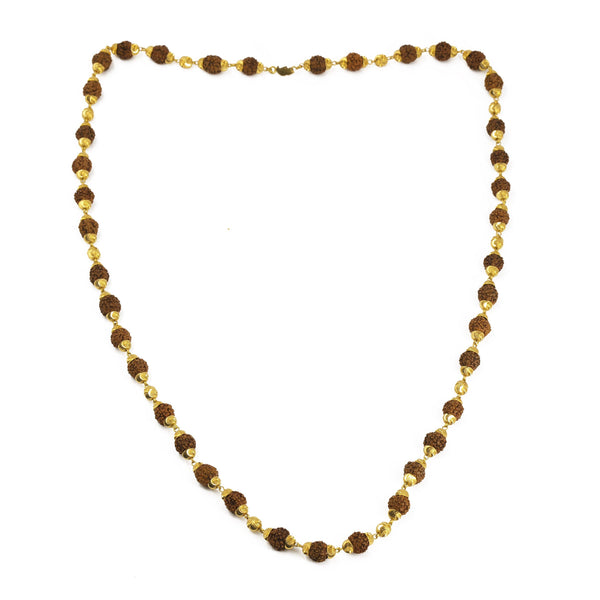 22K Yellow Gold Mala Chain W/ Rudraksha Beads - Virani Jewelers | 22K Gold Mala Chain W/ Rudraksha Beads for women. This most sacred Mala chain contains beautiful ...