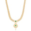 22K Yellow Gold, Emerald, & CZ Necklace (91.5gm)