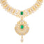 22K Yellow Gold, Emerald, & CZ Necklace (91.5gm)