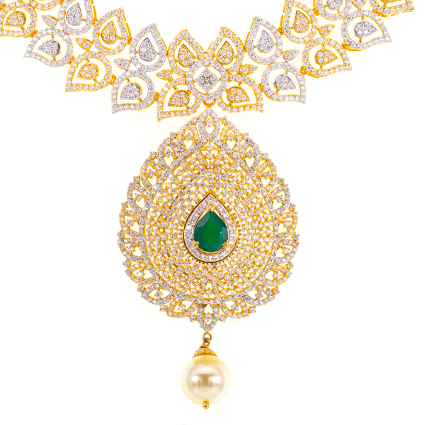 22K Yellow Gold, Emerald, Pearl & CZ Necklace (78.3gm) | 


Adorn yourself with the finest jewels from Virani Jewelers. The lavish arrangement of emerald,...