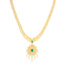 22K Yellow Gold, Emerald, Pearl & CZ Necklace (119.8gm)