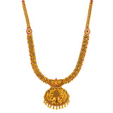 22K Yellow Gold, Emerald & Ruby Temple Jewelry Set (84.8gm) | 


The engraved artwork used to create this luxurious 22k Indian gold necklace and matching gold ...