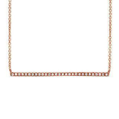 0.08ct 14k Rose Gold Diamond Bar Necklace - Virani Jewelers