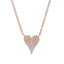 0.11ct 14k Rose Gold Diamond Pave Heart Necklace - Virani Jewelers