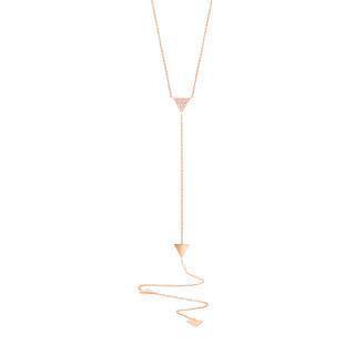 0.13ct 14k Rose Gold Diamond Pave Triangle Lariat Necklace - Virani Jewelers | 14K Rose Gold Lariat Necklace with 0.13ct Diamond Pave Triangles
Ships in 2-4 weeks.