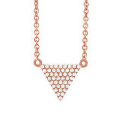 0.13ct 14k Rose Gold Diamond Pave Triangle Necklace - Virani Jewelers