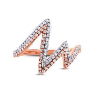 0.28ct 14k Two-tone Rose Gold Diamond Heartbeat Ring - Virani Jewelers | This is a 14K two-tone white and rose gold diamond heartbeat ring.
Ships in 2-4 weeks.
