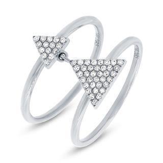 0.17ct 14k White Gold Diamond Pave Triangle Ring - Virani Jewelers | 14k White Gold Double Triangle Ring. It’s paved with 0.17ct diamonds.
Ships in 2-4 weeks
