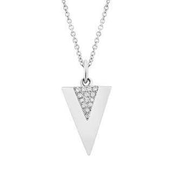0.03ct 14k White Gold Diamond Triangle Pendant - Virani Jewelers