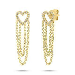 0.09ct 14k Yellow Gold Diamond Heart Earring - Virani Jewelers