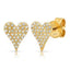 14K Yellow Gold Diamond Heart Stud Earrings W/ 0.14ct Pave Diamonds - Virani Jewelers