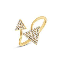 0.21ct 14k Yellow Gold Diamond Triangle Lady's Ring - Virani Jewelers
