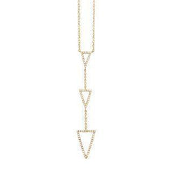 0.20ct 14k Yellow Gold Diamond Triangle Lariat Necklace - Virani Jewelers