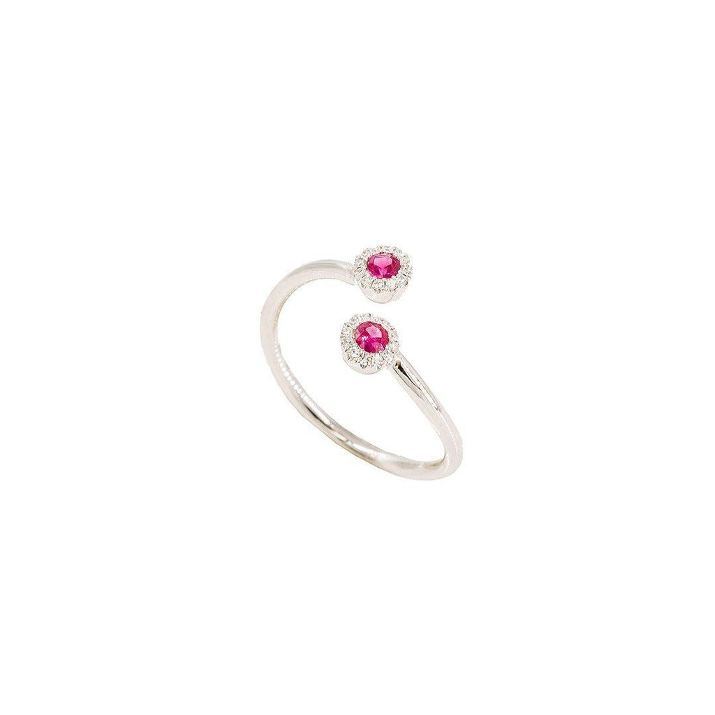 0.2 CT Diamond Finger Ring with Center Ruby Stone - Virani Jewelers | 0.2 CT Diamond Finger Ring with Center Ruby Stone for Women. Ring has a weight of 2.1 grams. Ring...