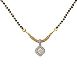 18K Multi-Tone Gold & Diamond Pendant Mangalsutra Necklace - Virani Jewelers