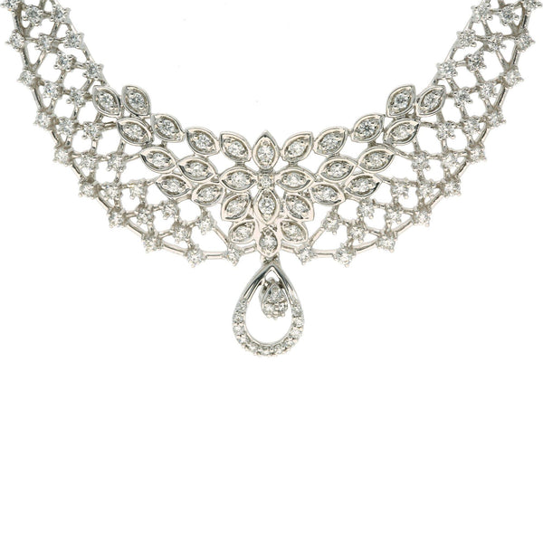 18K White Gold & Diamond Oishi Mangalsutra Necklace - Virani Jewelers | Symbolize your new union with this beautiful mangalsutra necklace! The modern design and elegant ...